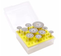 10pcs Set 3mm Shaft Diamond Mini Cutting Discs Cut-off Wheel Blades Set Comepatible with Dremel Rotary Tool 