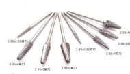 2.35mm Shaft 10pcs Tungsten Carbide Burrs Tapered Rounded End Cut
